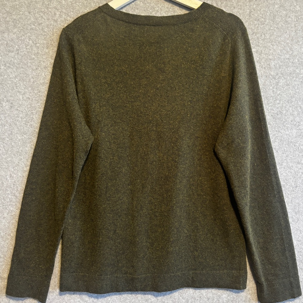 J. Crew Merino Wool Crew Neck Teddie Sweater L Olive Green - Picture 6 of 12